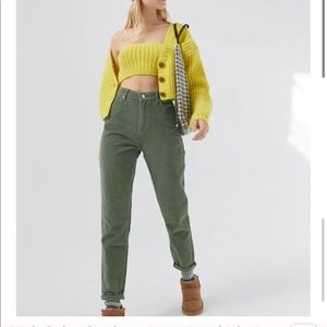 BDG Color Corduroy High Waisted Mom Pant Olive
